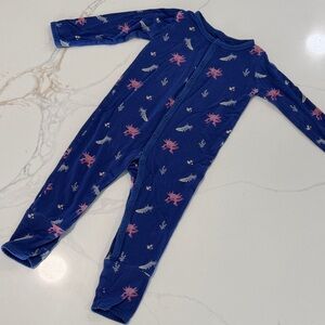 Kyte BABY Button Pajamas - Navy Axolotl Pattern - size 18-24 month